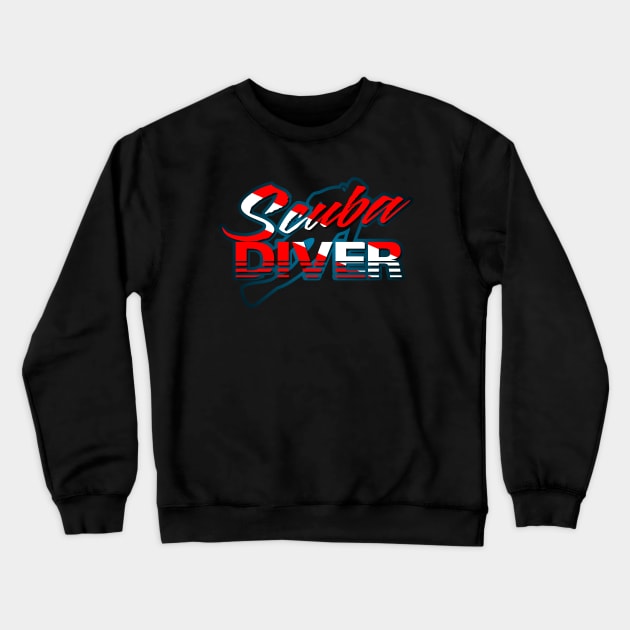 Scuba Diver Crewneck Sweatshirt by TaterSkinz